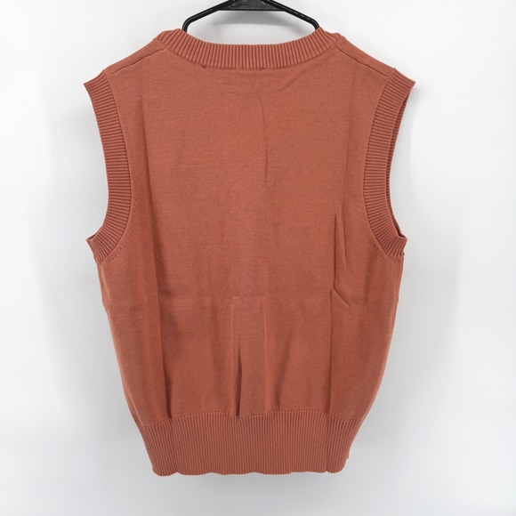 LE LIS Collection Womens S Orange/ Rust Knit V Neck‎ Sleeveless Sweater NWT - Picture 5 of 7